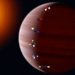 The gas giant depicted directly around the young star

