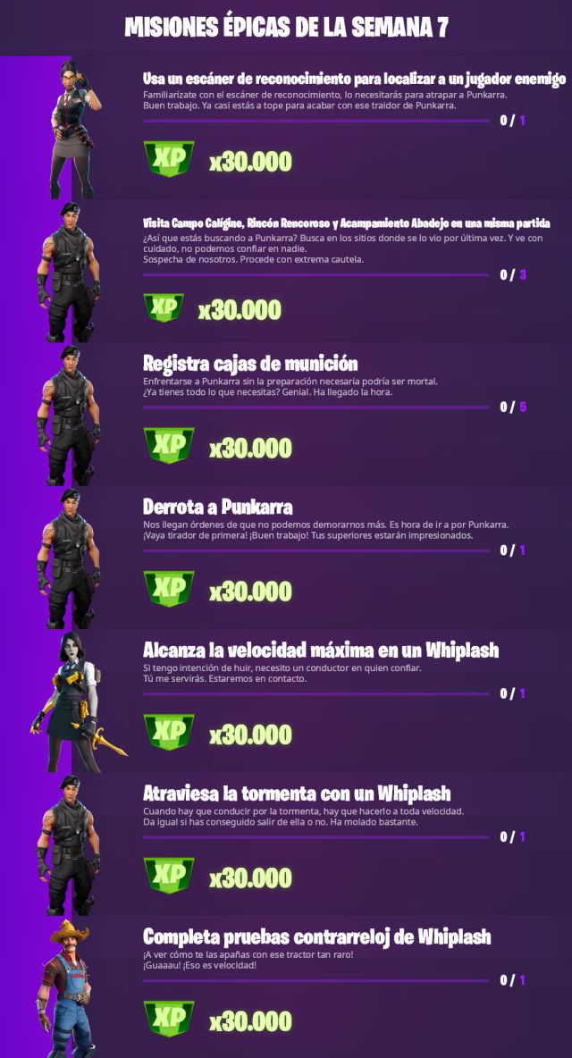 The second episode of the seventh season of Fortnite challenges the leaked tasks of the seventh week