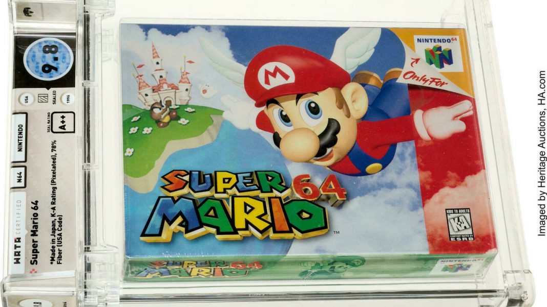 Super Mario 64 cartridge sold for $1.56 million at auction, a new record for video games

