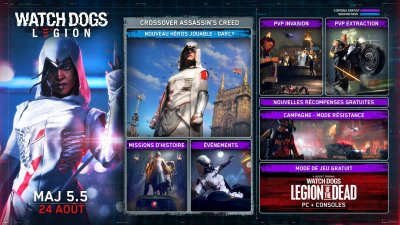 Watch Dogs Legion: Dated 5.5 update, with Assassin's Creed crossover, Darcy, and multiple game modes!

