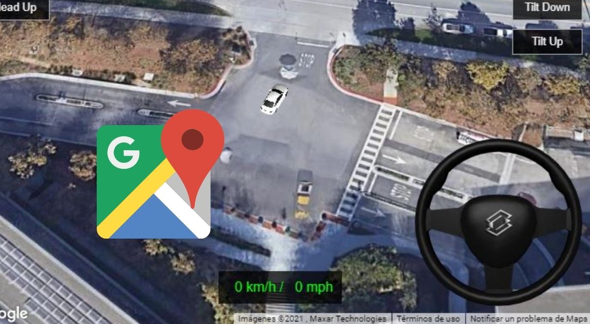 Driving simulator maps Google Maps
