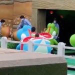 Falling Goombas stop for a ride at Super Nintendo World theme park

