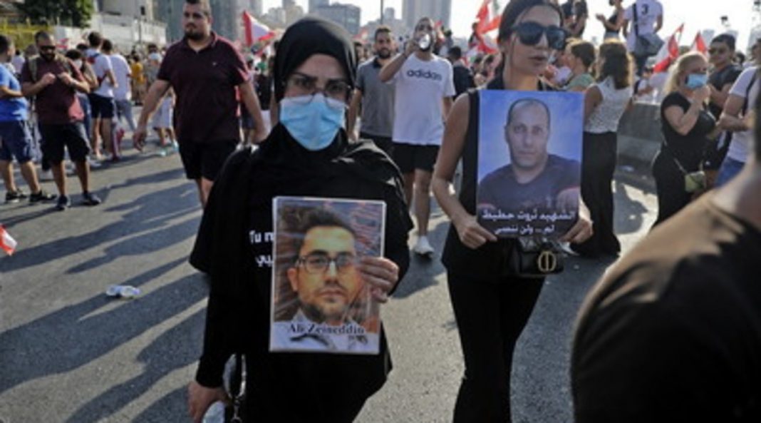 Lebanon, in Beirut, a minute of silence in memory of the bombing of the port

