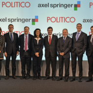 Portrait of leaders Axel Springer and Politico while announcing the creation of Politico Europe.