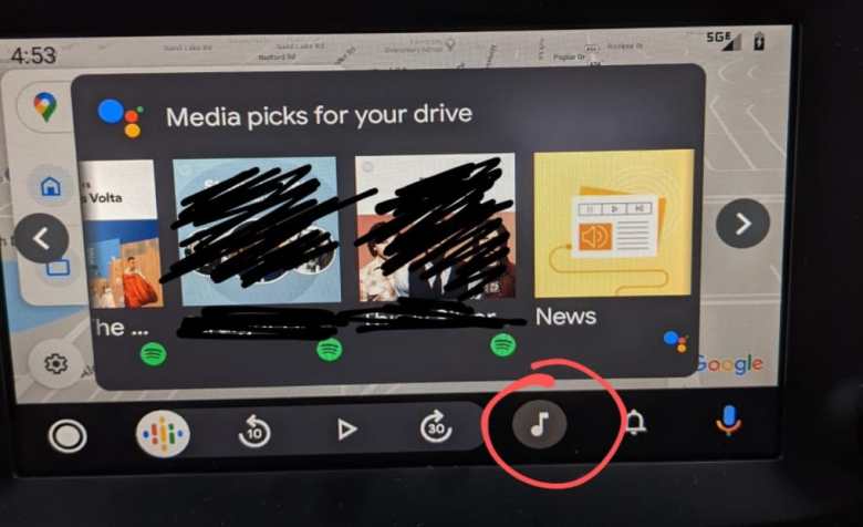 Android Auto media selections leaked
