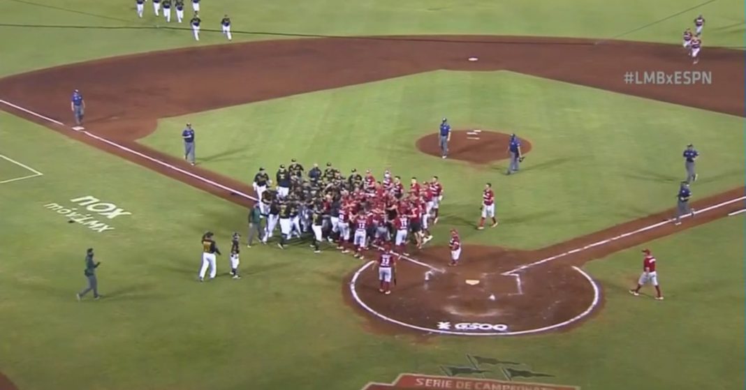 LMB: Fight stole the limelight in the South Zone final between Diablos Rojos and Leones de Yucatán

