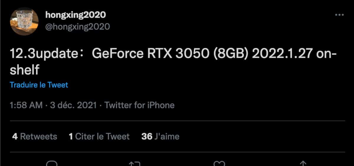 nvidia geforce rtx 3050 rumor