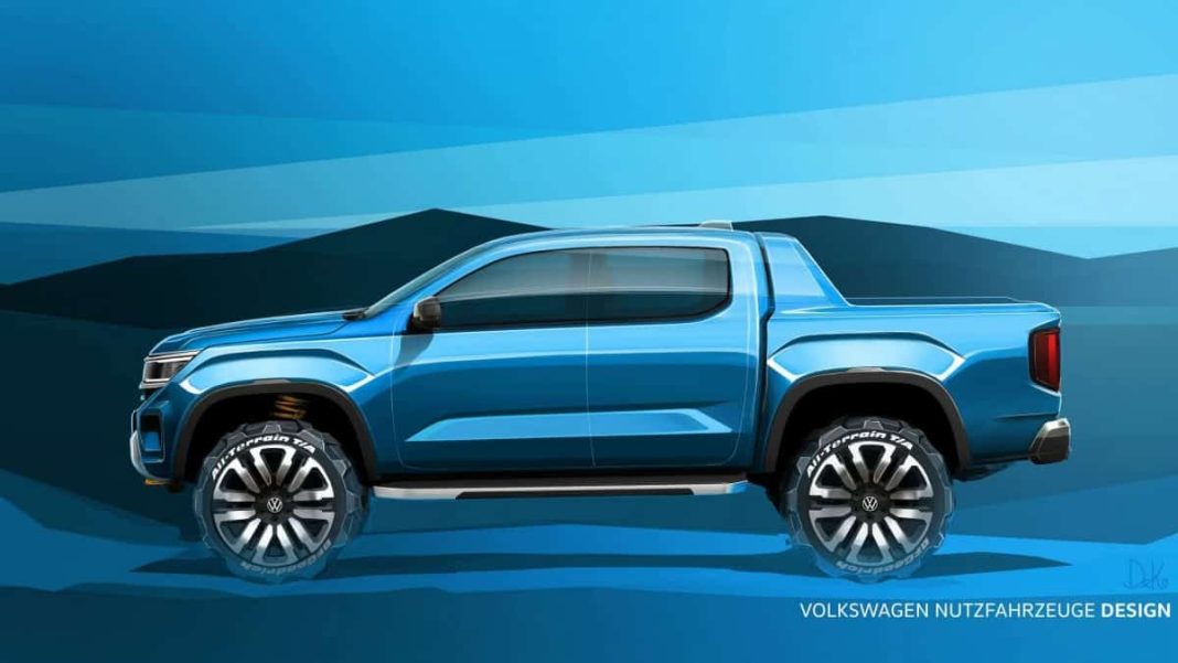 Nouvel Amarok : Première esquisse proche du modèle de série
