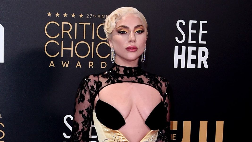 Lady Gaga stunned at the 2022 Critics' Choice Awards in a Gucci dress

