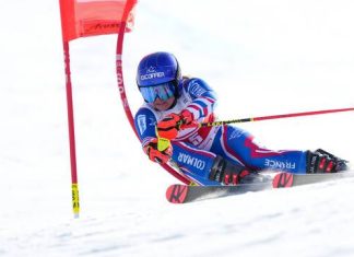 French woman Tessa Worley comforts herself with a small globe in a giant slalom for her failed Olympics

