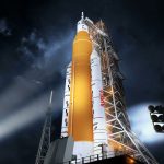 NASA's Futuristic Moon Rocket Makes His Baptism...from the Air

