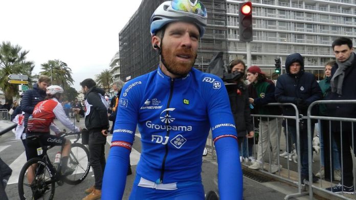 Le coureur cycliste Quentin Pacher (équipe Groupama-FDJ), lors du Paris-Nice 2022.