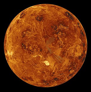 Venus (pictured) and Mars, when viewed from Earth, appear to almost touch in a rare celestial spectacle known as a planetary conjunction