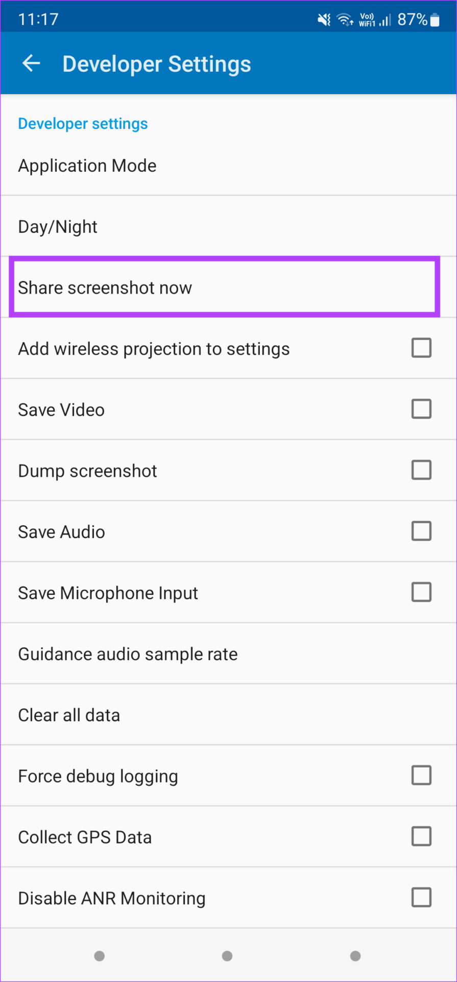 Share Android Auto screenshot