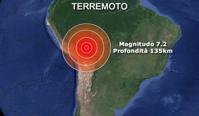 Strong earthquake between Bolivia and Peru of magnitude 7.2