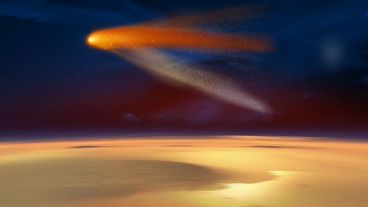 This undated image from NASA shows how the comet flew 