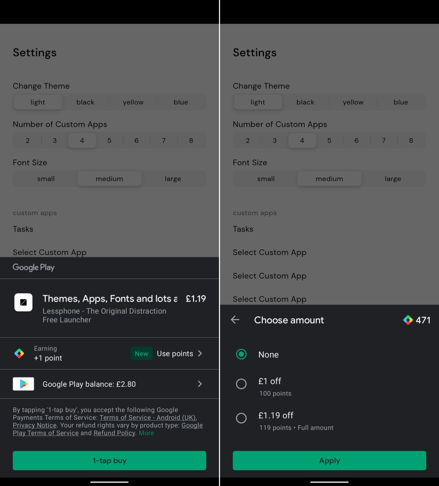Android Google Play Points Balance