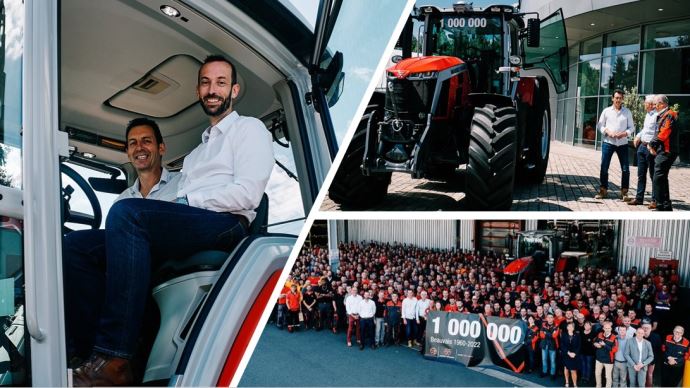 Sur le campus de Beauvais, les équipes de Massey Ferguson ont fêté la sortie du millionième tracteur, avec son premier propriétaire, Thierry Aubrée, agriculteur et entrepreneur en Ille-et-Vilaine.